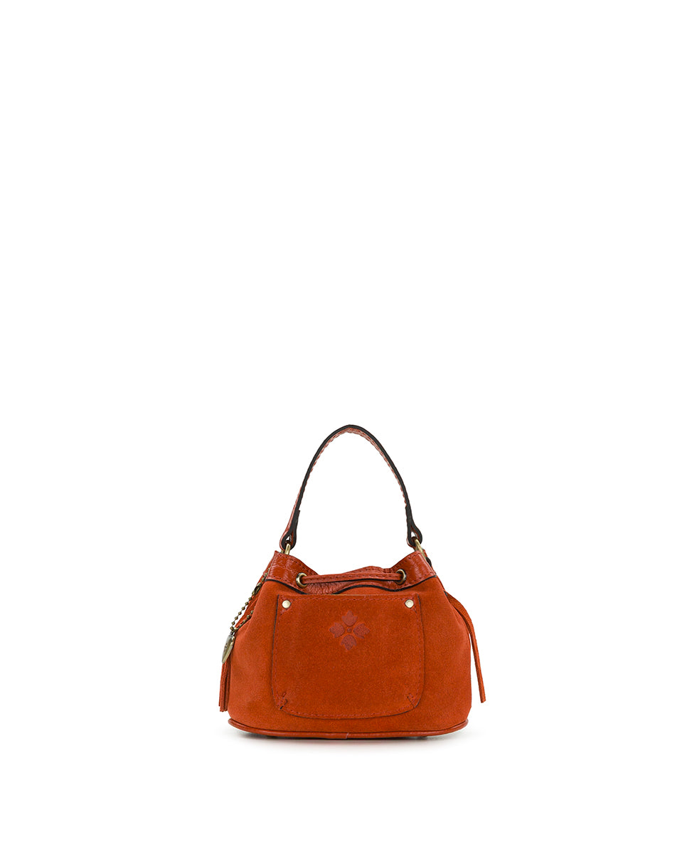 Female - Mini Elisa Chain Crossbody | Suede Leather | Ochre - ochre - by Patricia Nash - View 2 of 4