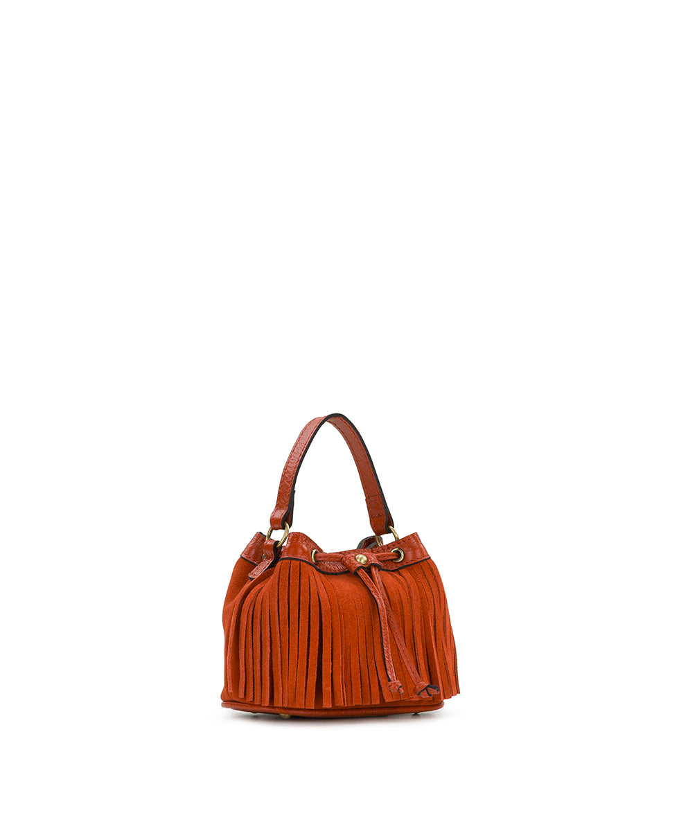 Female - Mini Elisa Chain Crossbody | Suede Leather | Ochre - ochre - by Patricia Nash - View 3 of 4