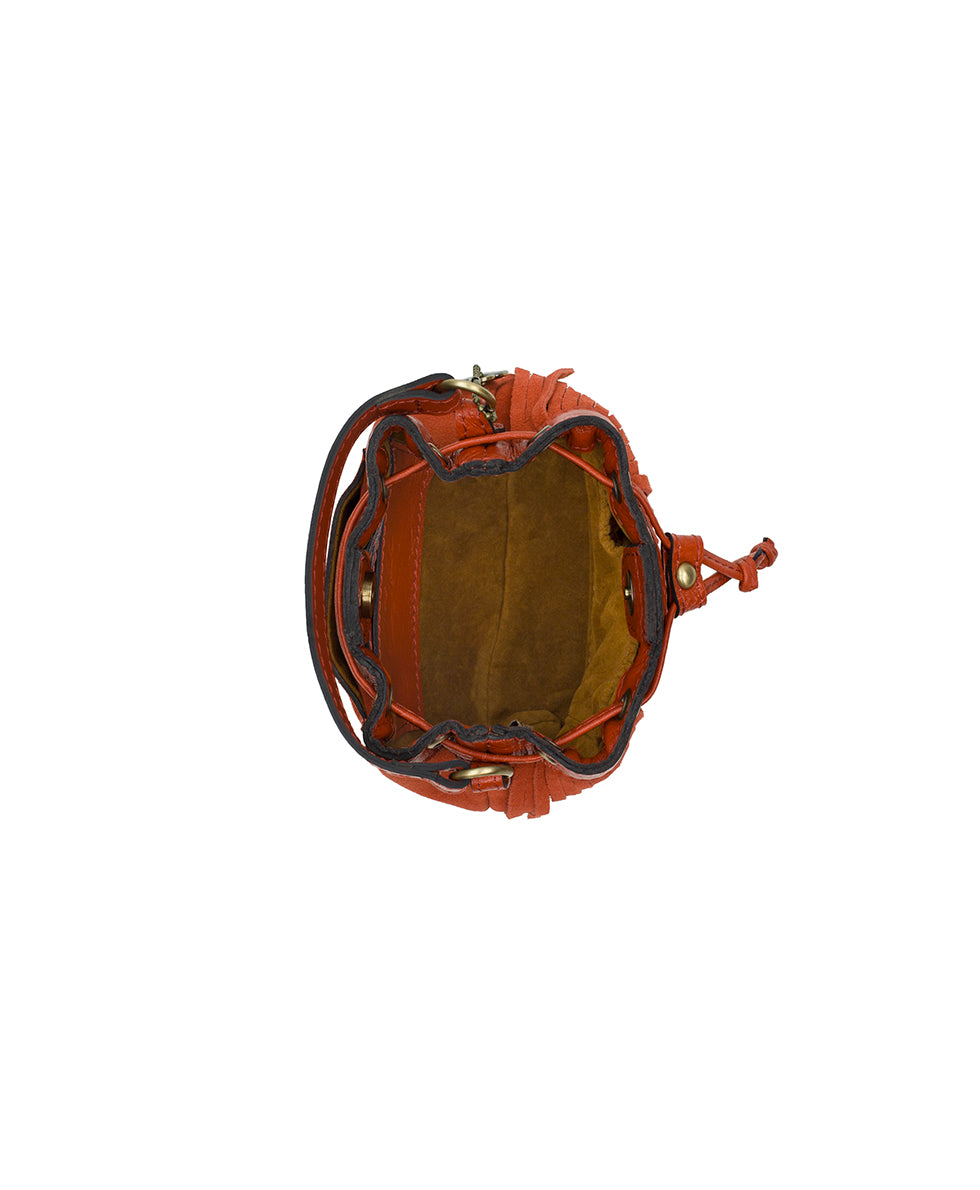 Female - Mini Elisa Chain Crossbody | Suede Leather | Ochre - ochre - by Patricia Nash - View 4 of 4