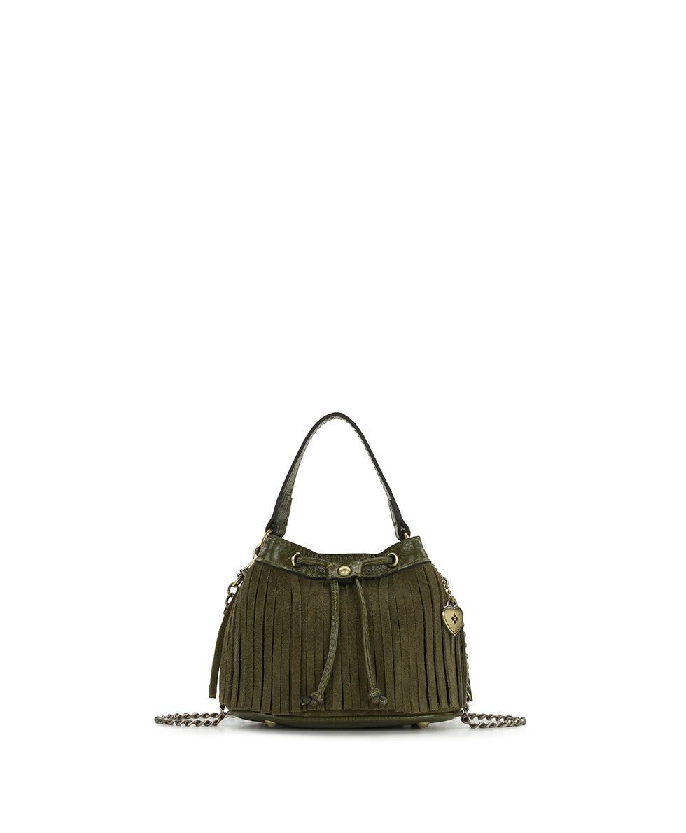 Mini Elisa Chain Crossbody | Suede Leather | Olive