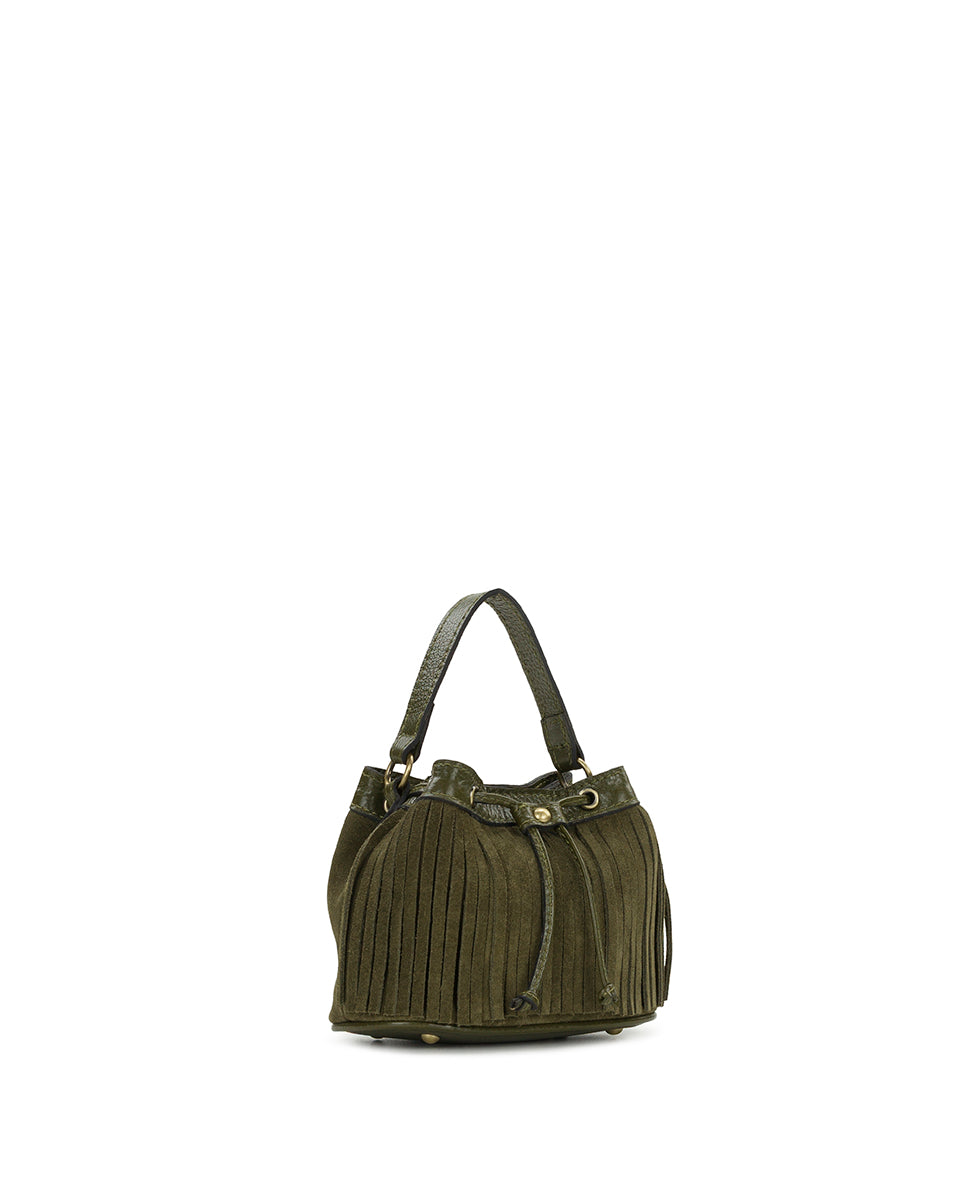 Female - Mini Elisa Chain Crossbody | Suede Leather | Olive - olive - by Patricia Nash - View 3 of 4