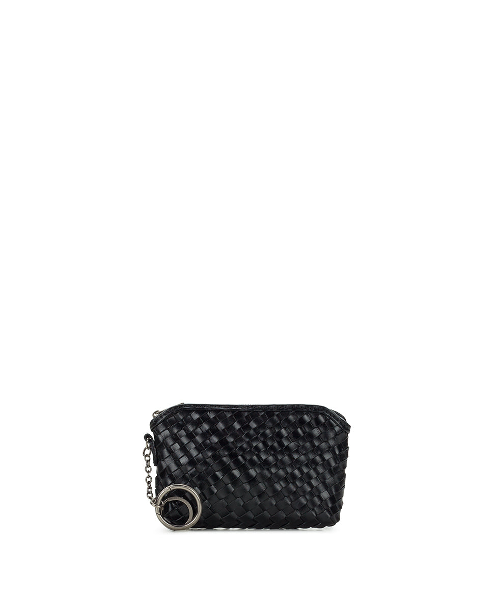Female - Mini Sevran Bag Charm | Hand Stained Woven | Black - black - by Patricia Nash - View 1 of 3