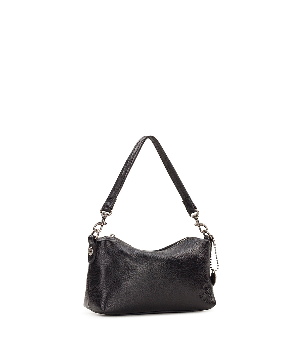 Female - Mini Kolena Chain Crossbody | Rugged Natural Grain | Black - black - by Patricia Nash - View 3 of 4