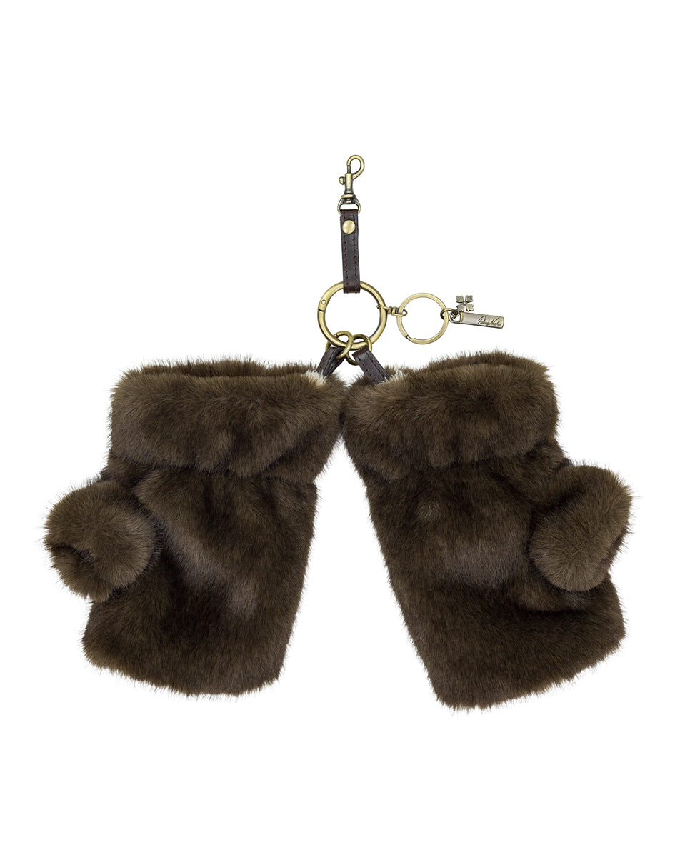 Female - Mitts Bag Charm | Faux Fur | Chocolate - chocolate - by Patricia Nash - View 1 of 3