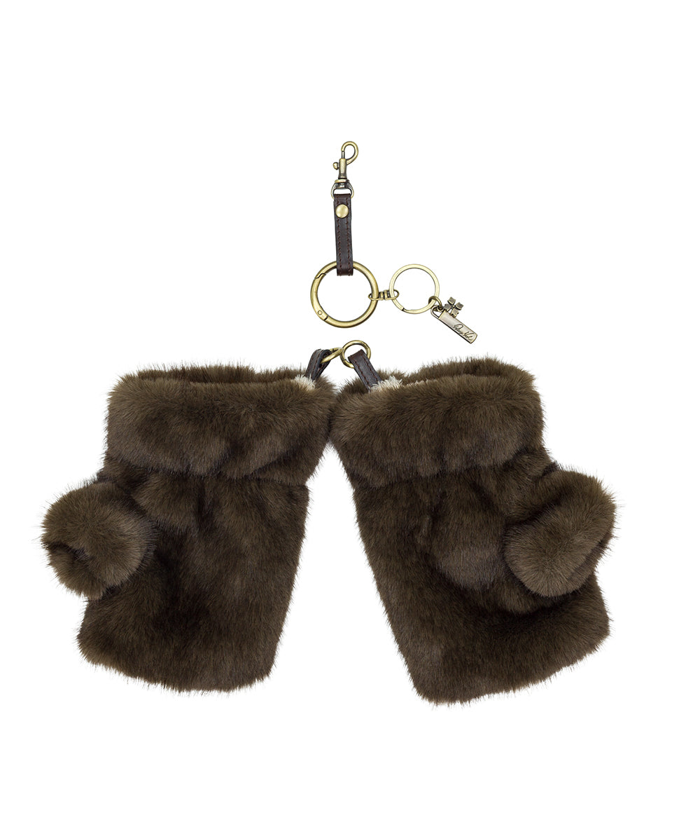 Female - Mitts Bag Charm | Faux Fur | Chocolate - chocolate - by Patricia Nash - View 2 of 3