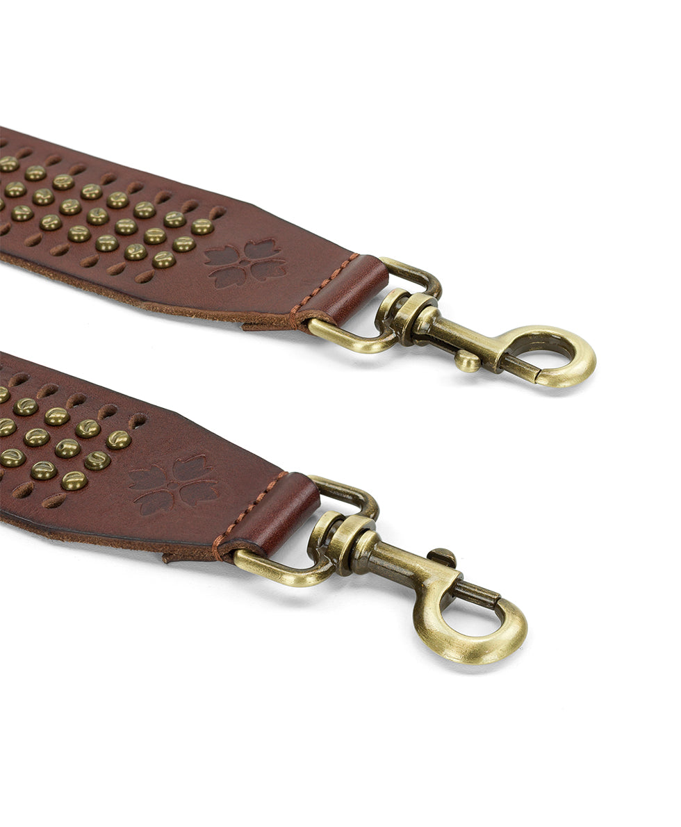 Female - Studded Strap | Vintage Distressed | Cognac - cognac - by Patricia Nash - View 3 of 4