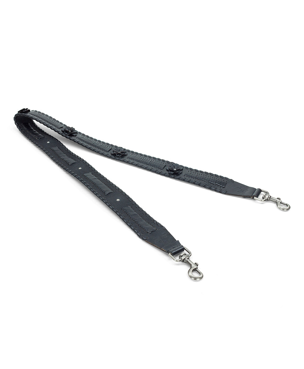 Female - Floral Branded Strap | Vintage Distressed  | Black - cognac - by Patricia Nash - View 1 of 4
