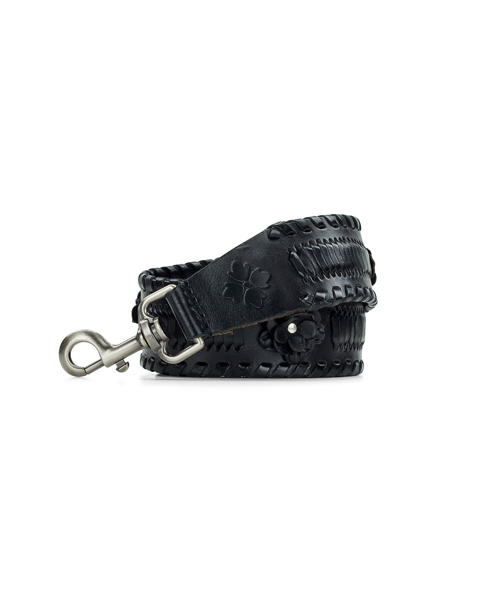 Female - Floral Branded Strap | Vintage Distressed  | Black - cognac - by Patricia Nash - View 2 of 4