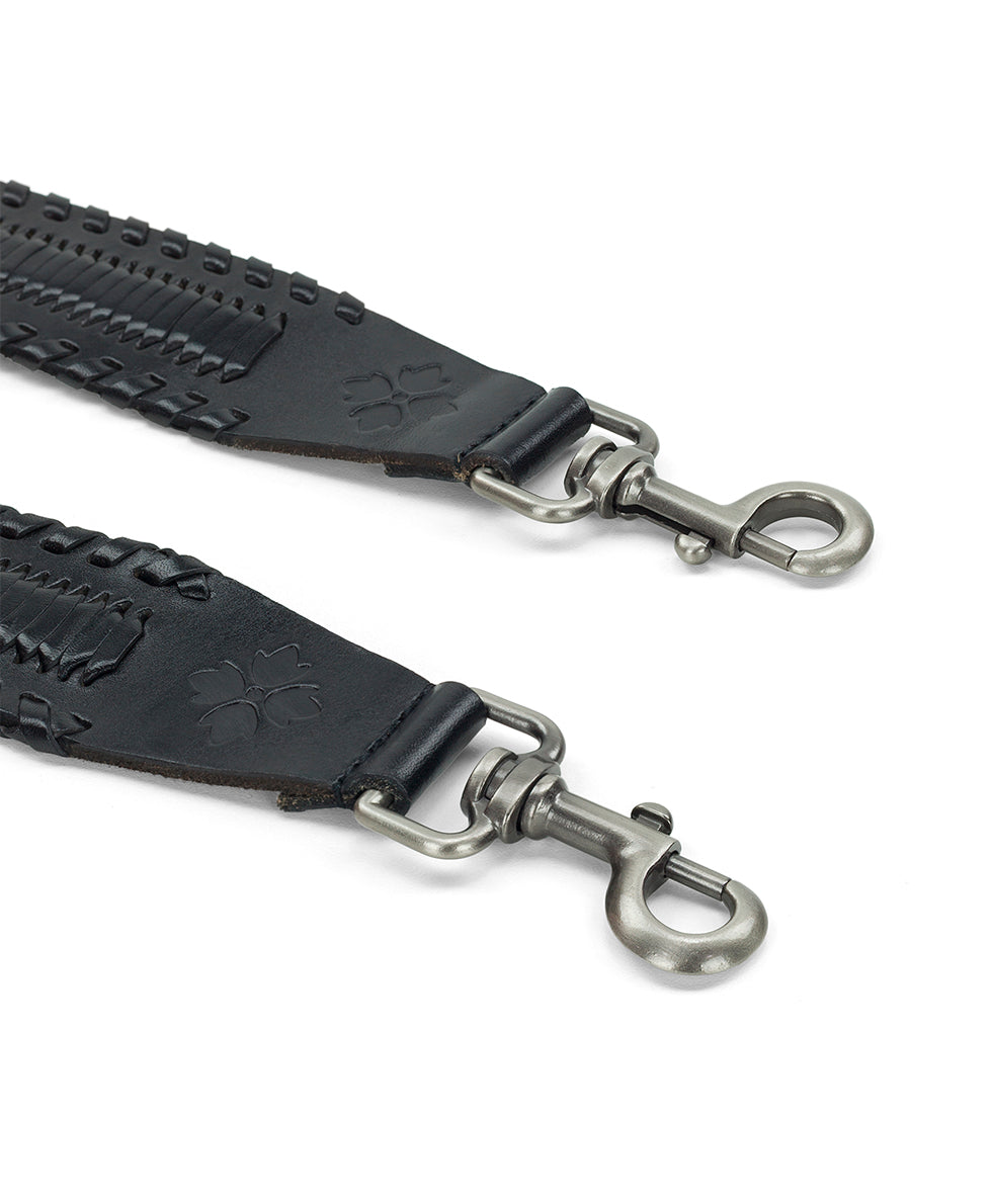 Female - Floral Branded Strap | Vintage Distressed  | Black - cognac - by Patricia Nash - View 3 of 4