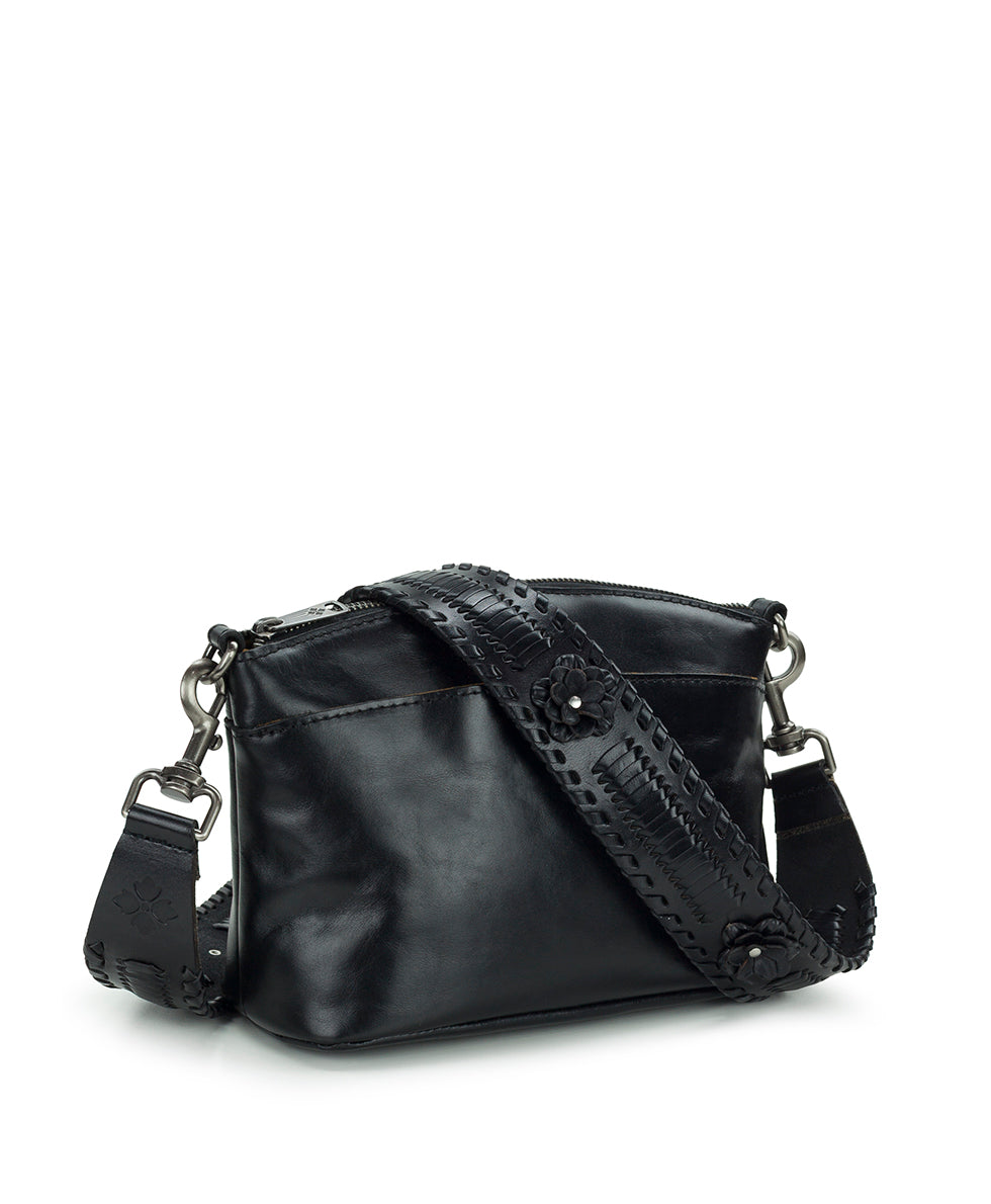 Female - Floral Branded Strap | Vintage Distressed  | Black - cognac - by Patricia Nash - View 4 of 4