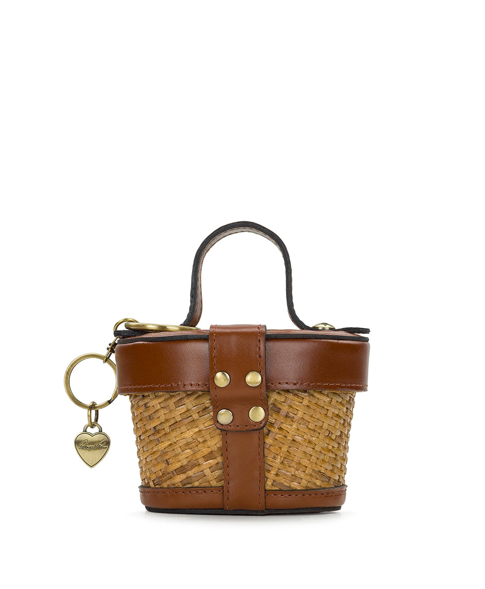 Female - Mini Caselle Bag Charm - Specialty Woven - natural/tan - by Patricia Nash - View 2 of 4