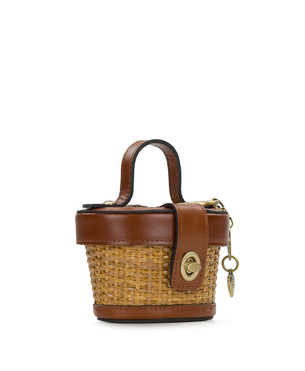 Female - Mini Caselle Bag Charm - Specialty Woven - natural/tan - by Patricia Nash - View 3 of 4