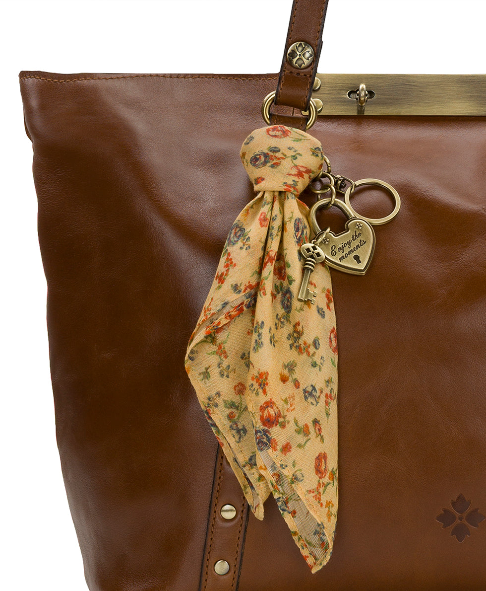 Female - Heart Lock Scarf Bag Charm - Fleur de Jardin - fleur de jardin - by Patricia Nash - View 2 of 2