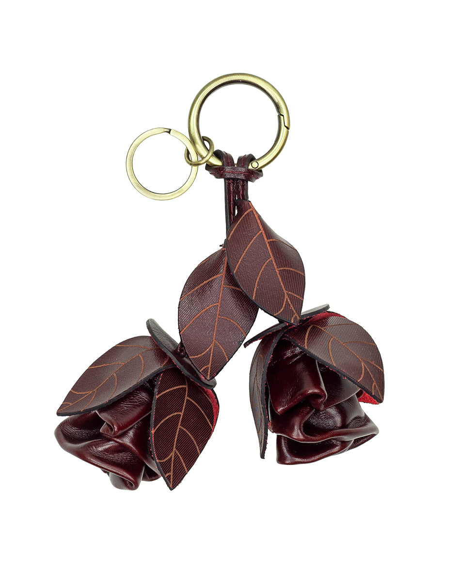 Female - Laced Rose Key Fob | Vintage Distressed | Plum - plum - by Patricia Nash - View 1 of 4