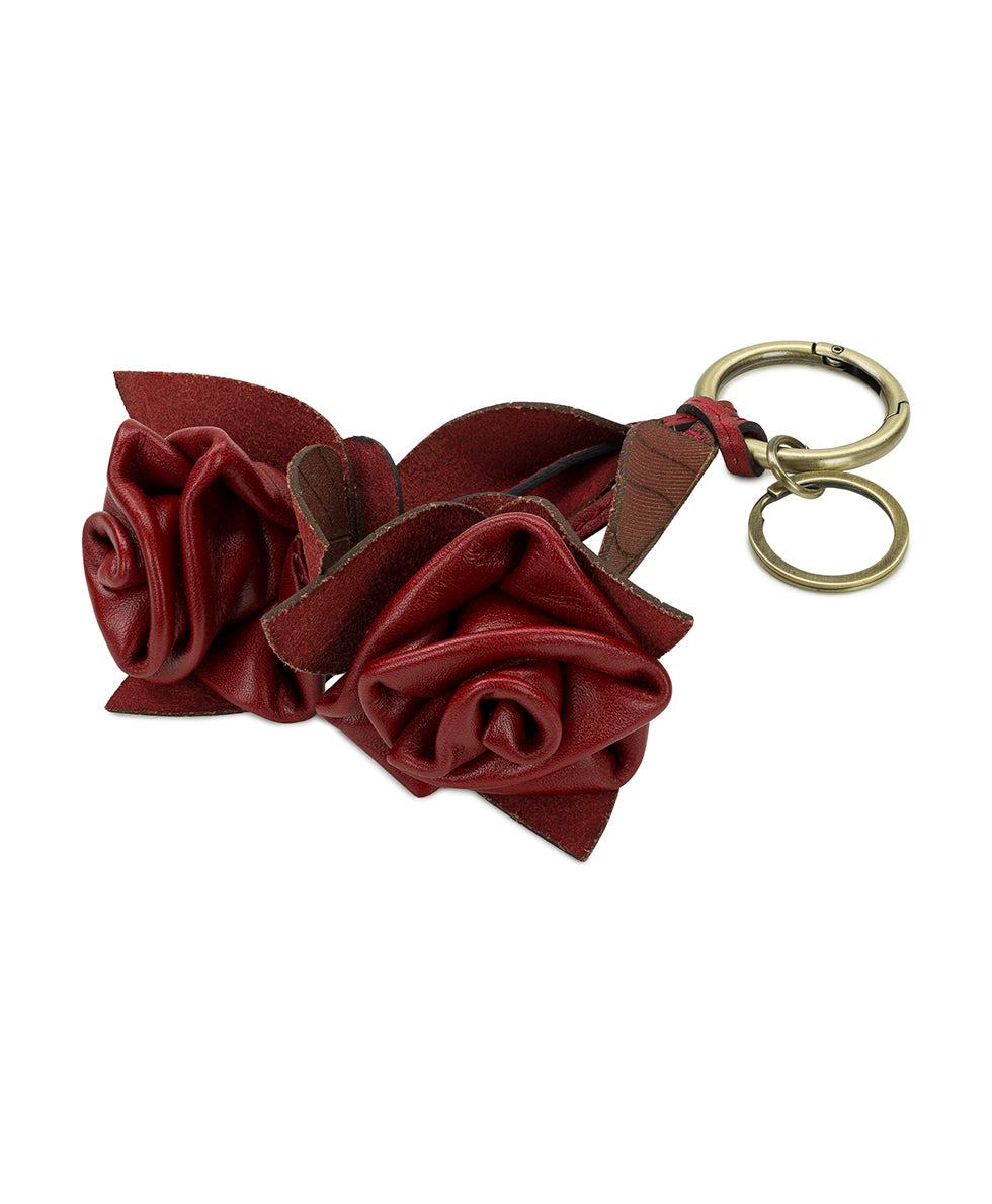 Laced Rose Bag Charm - Laser Lace Burnished - ruby red - by Patricia Nash - View 2 of 2