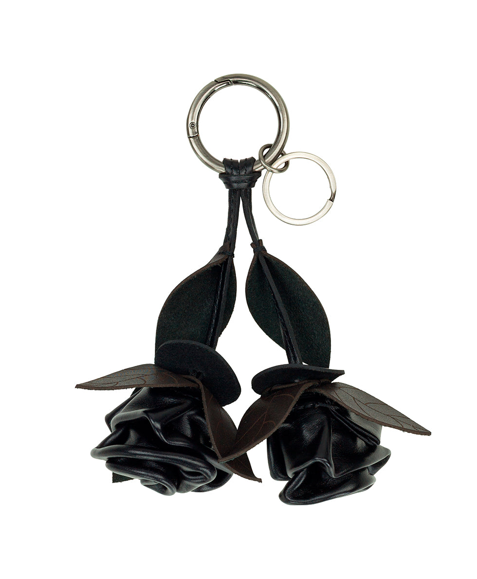 Female - Laced Rose Bag Charm - Laser Lace Burnished - black - by Patricia Nash - View 1 of 8