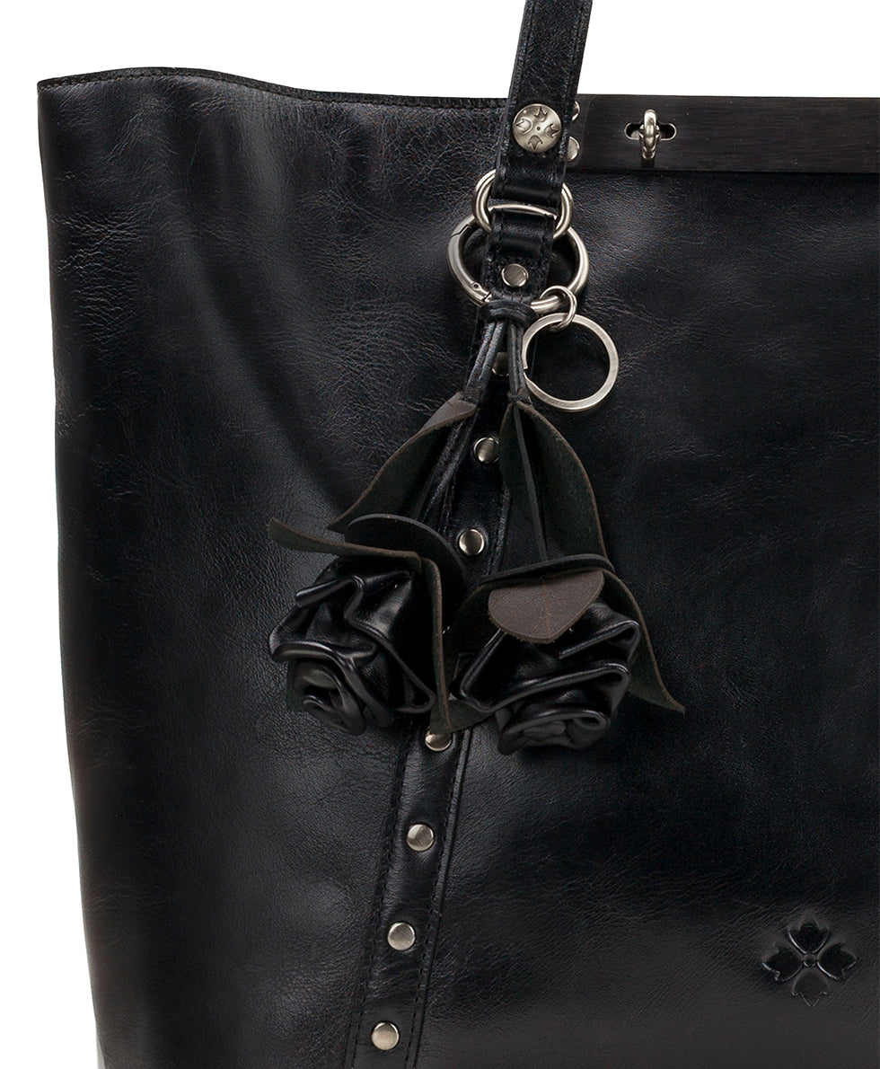 Female - Laced Rose Bag Charm - Laser Lace Burnished - black - by Patricia Nash - View 2 of 8