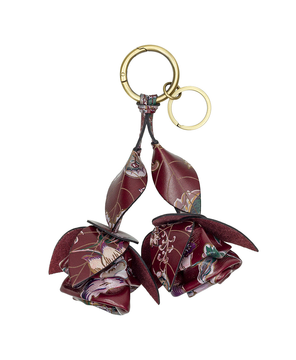 Female - Laced Rose Bag Charm - European Floral Tapestry - european floral tapestry - by Patricia Nash - View 1 of 3