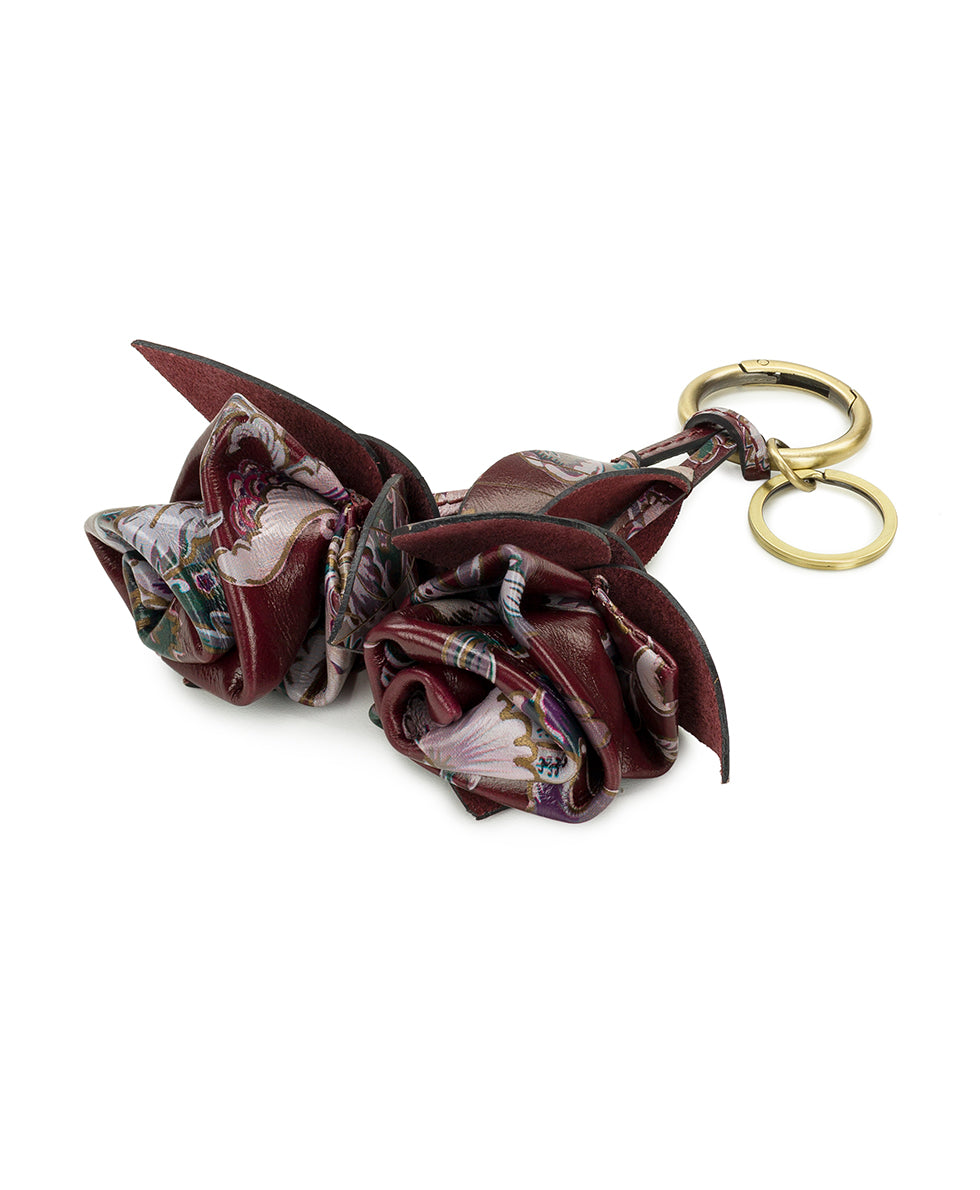 Female - Laced Rose Bag Charm - European Floral Tapestry - european floral tapestry - by Patricia Nash - View 2 of 3