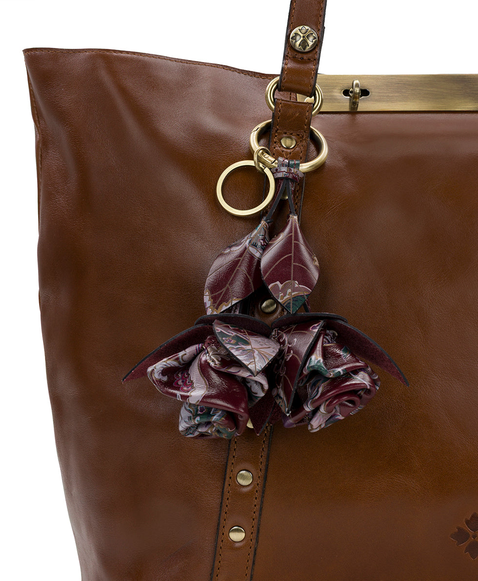 Female - Laced Rose Bag Charm - European Floral Tapestry - european floral tapestry - by Patricia Nash - View 3 of 3
