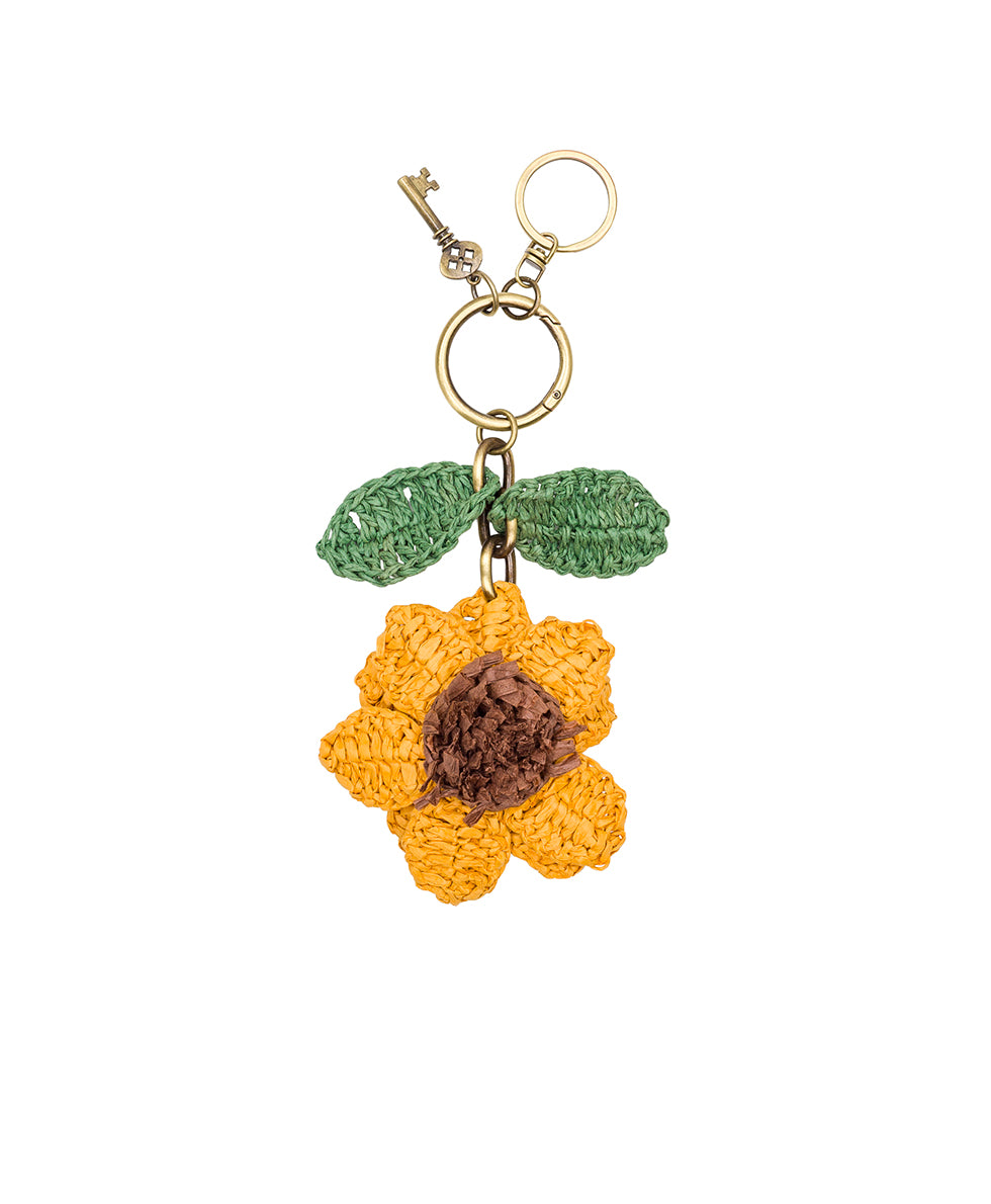 Female - Raffia Sunflower Bag Charm - sunset - by Patricia Nash - View 1 of 3