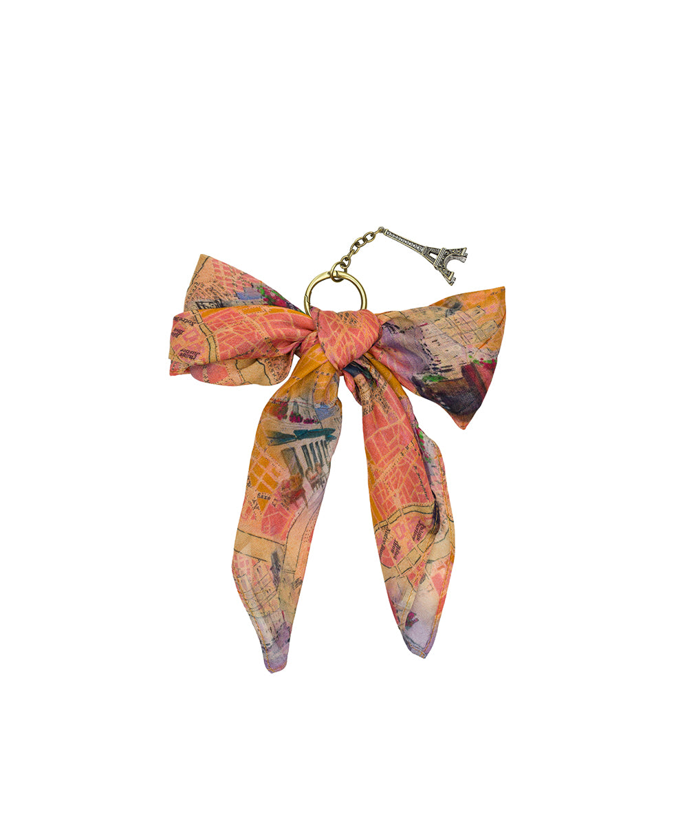 Female - Bow Scarf and Eiffel Tower Bag Charm - Paris Map Print - paris map print - by Patricia Nash - View 1 of 3