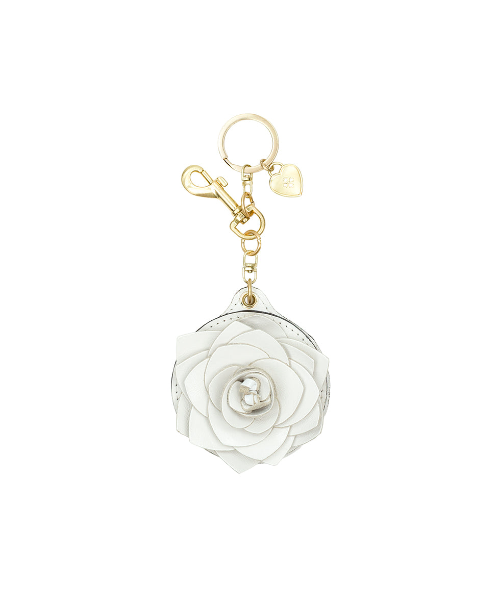 Female - Parisian Rose Mirror Bag Charm - Vintage Distressed - meringue - by Patricia Nash - View 1 of 4
