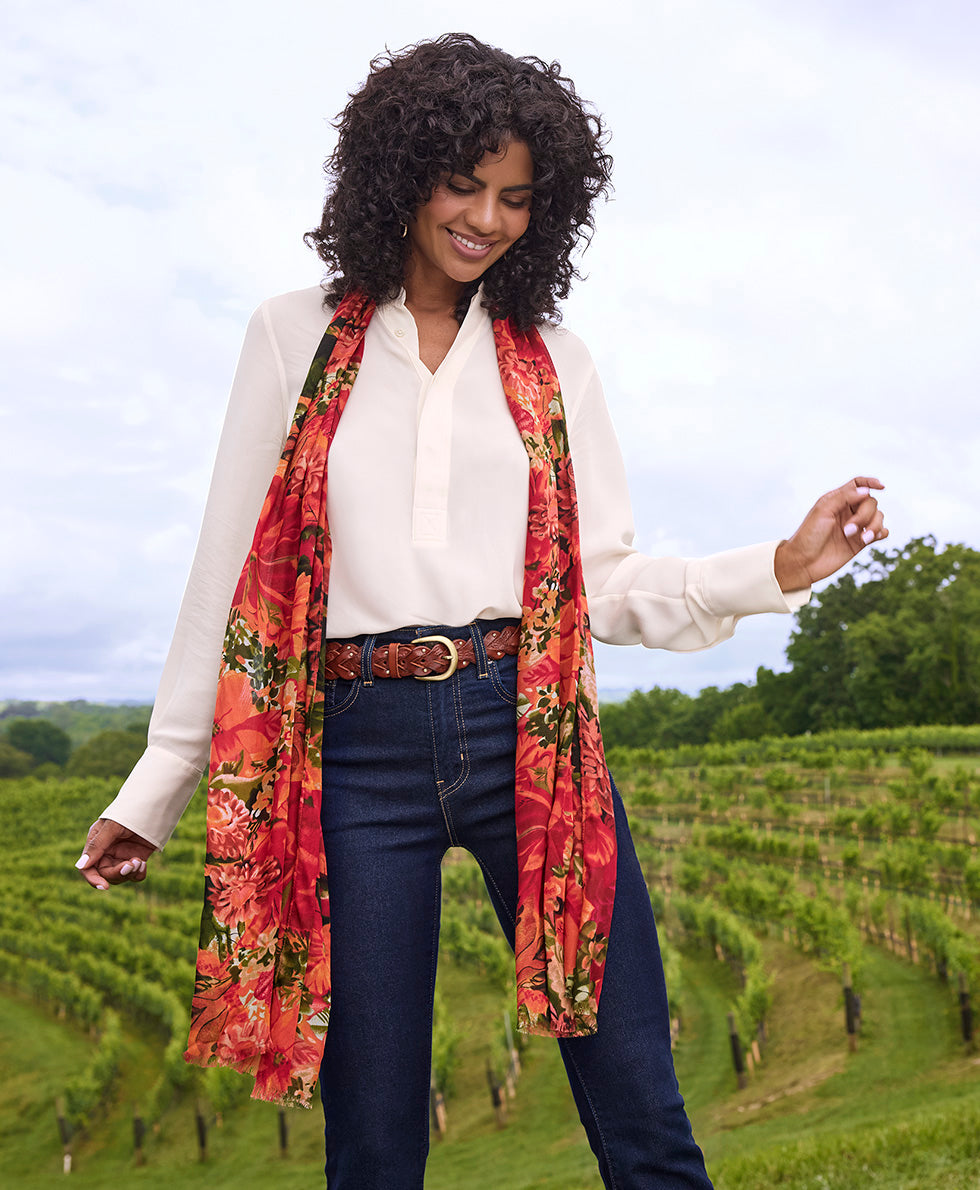 Scarf - Multi Floral - by Patricia Nash - View 3 of 4