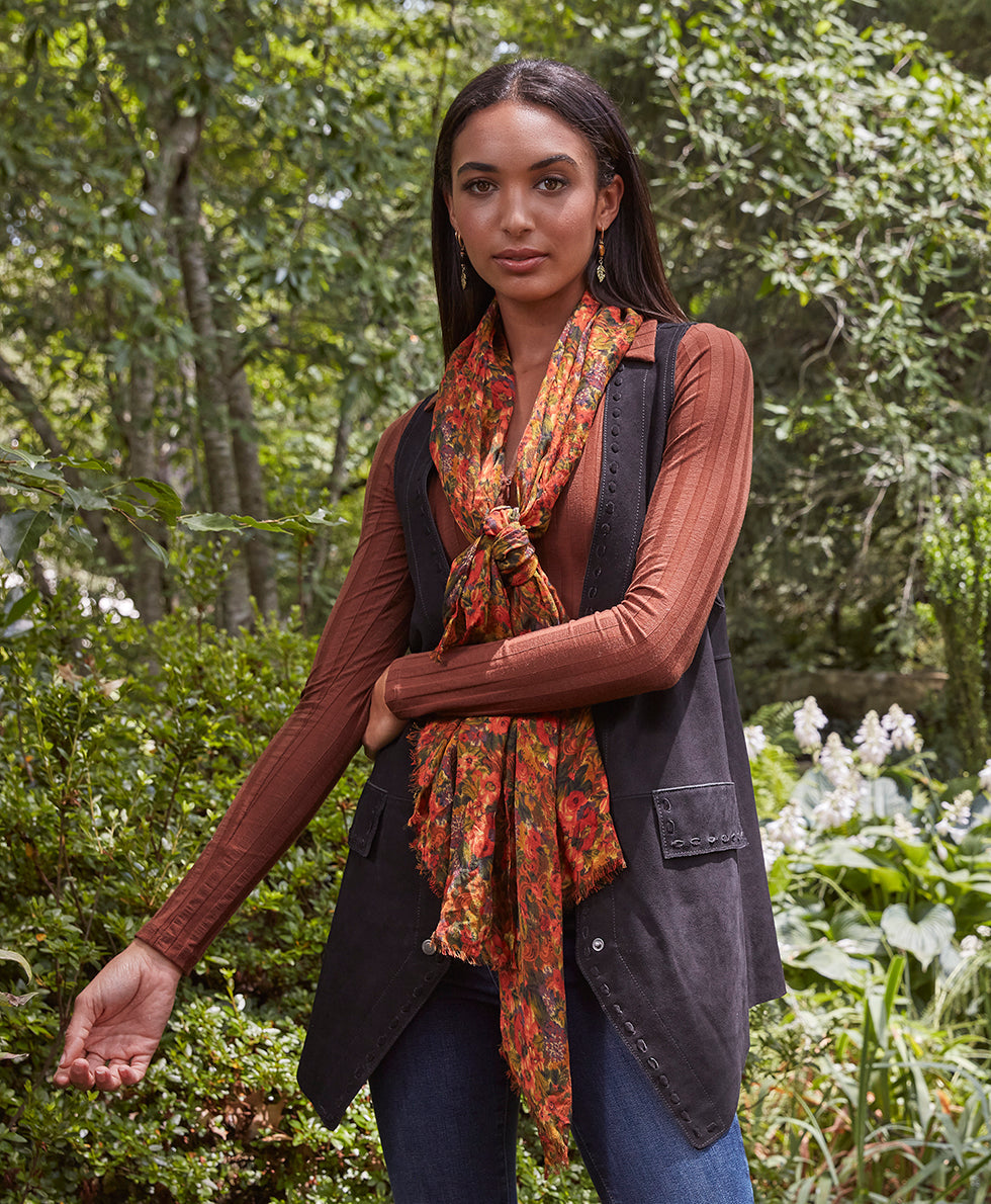 Scarf - Golden Rustic Forest - golden rusitc forest - by Patricia Nash - View 5 of 5
