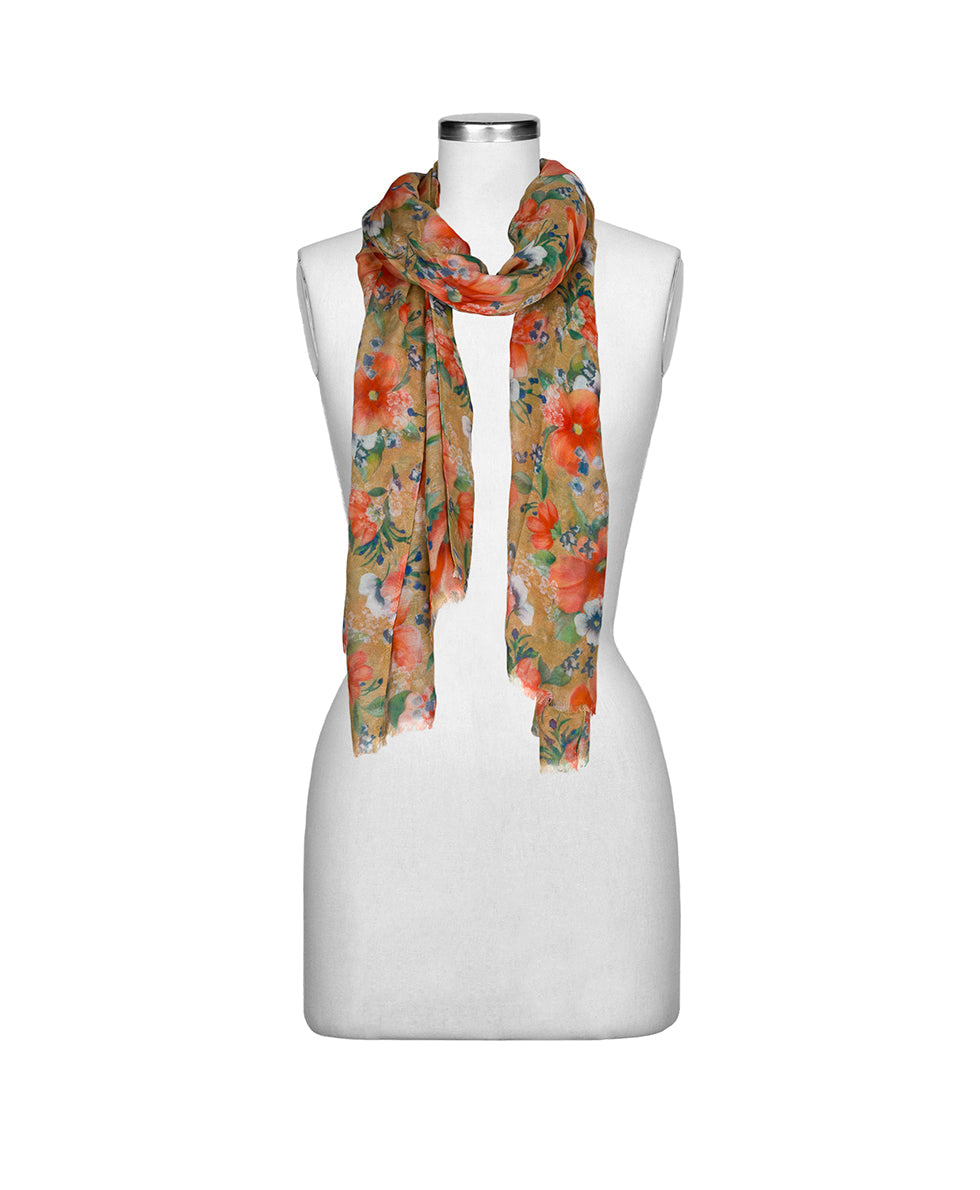 Scarf - Apricot Blossoms - apricot - by Patricia Nash - View 3 of 3
