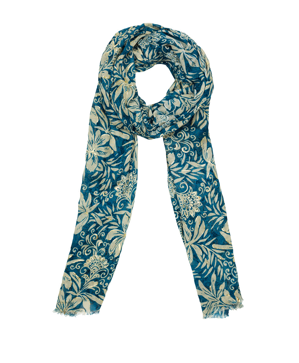 Female - Scarf - Greek Floral Print - greek floral print - by Patricia Nash - View 1 of 4