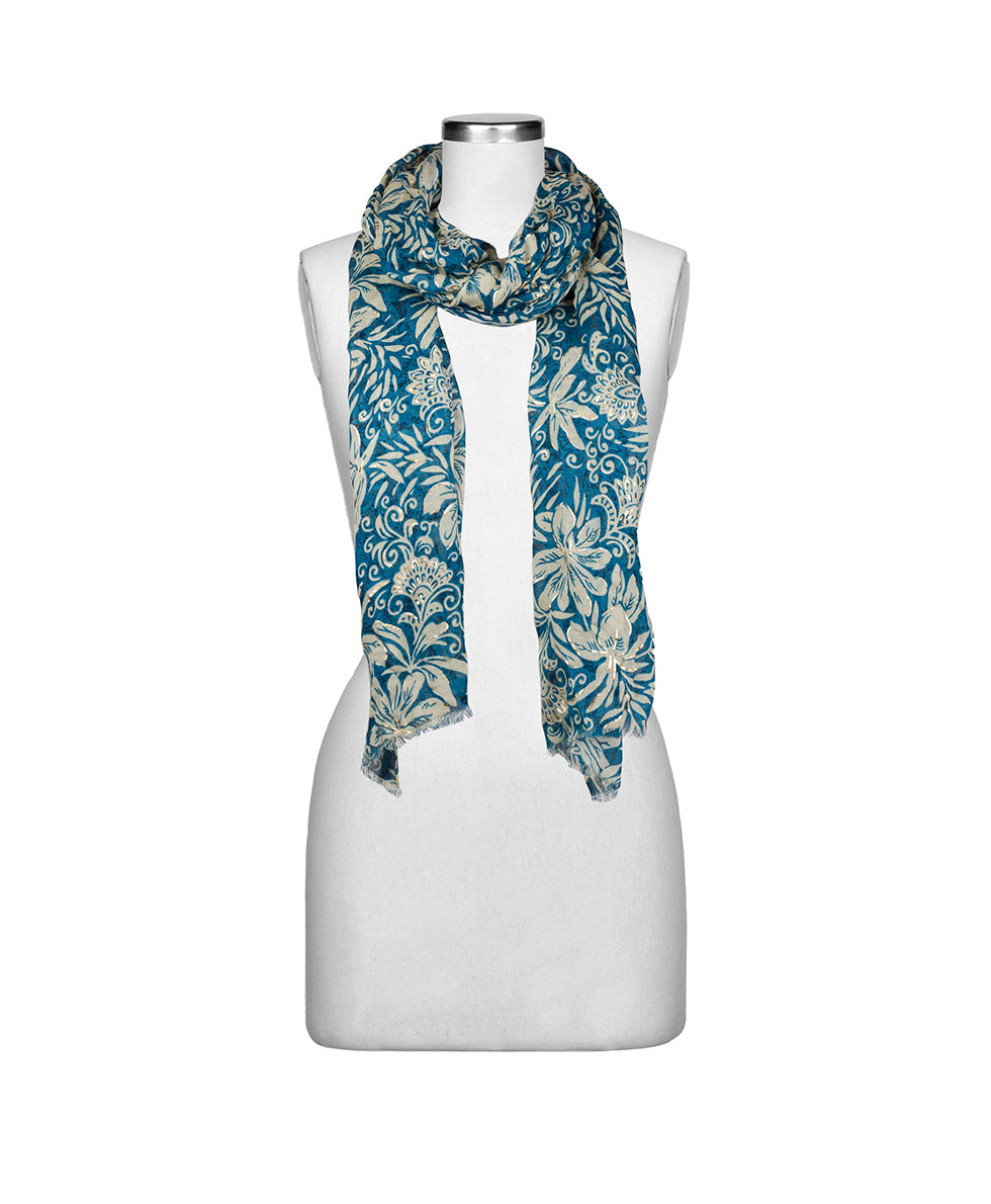 Female - Scarf - Greek Floral Print - greek floral print - by Patricia Nash - View 3 of 4