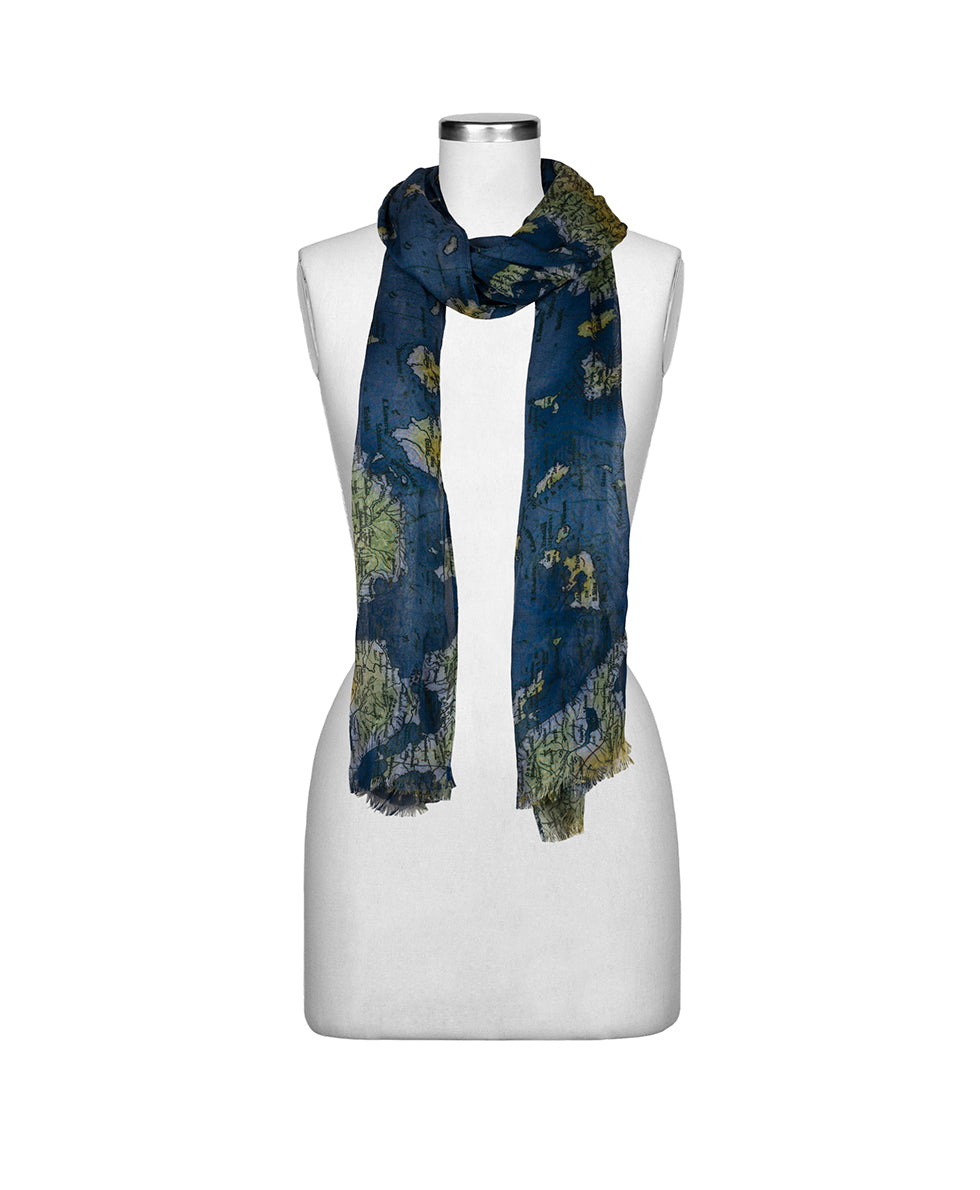 Female - Scarf - Greek Map - greek map - by Patricia Nash - View 4 of 4