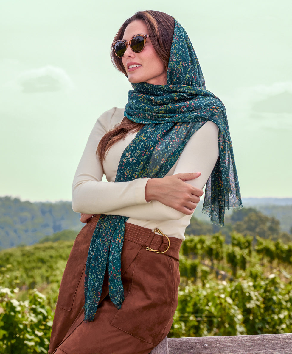 Female - Scarf - Tuscan Fields - tuscan fields - by Patricia Nash - View 3 of 5