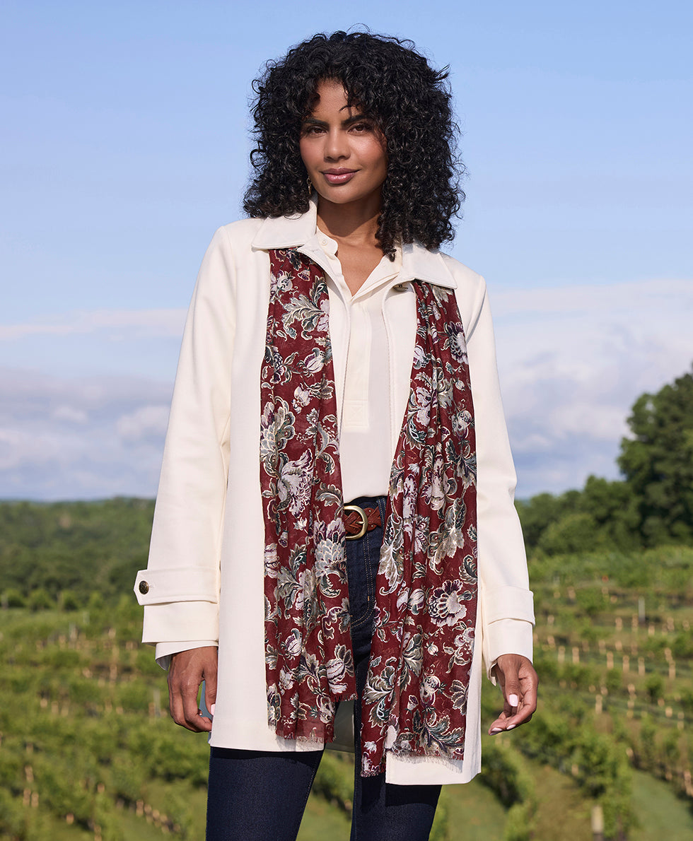 Female - Scarf - European Floral Tapestry - european floral tapestry - by Patricia Nash - View 4 of 4