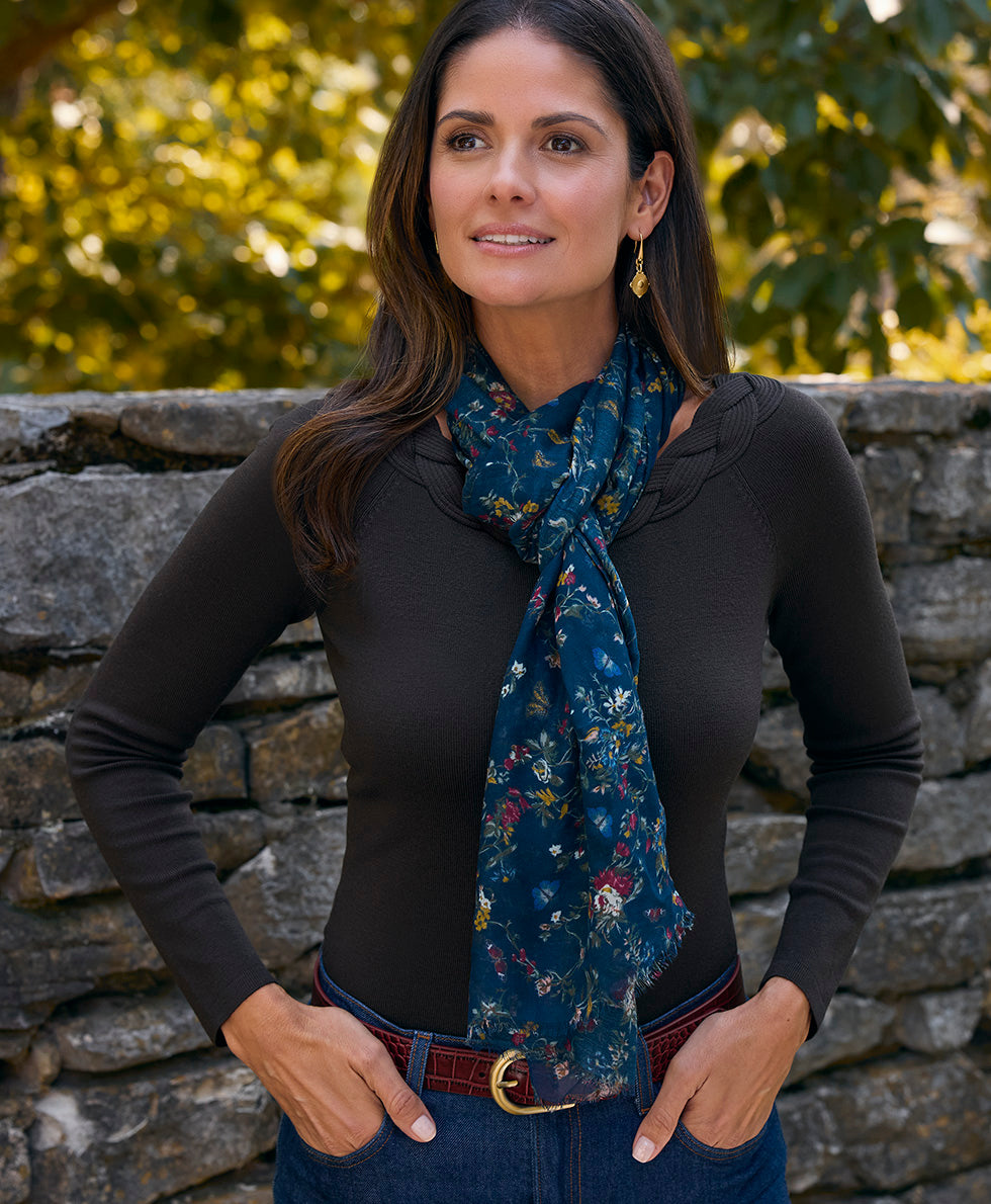 Female - Scarf - Butterfly Gardens - butterfly gardens - by Patricia Nash - View 4 of 6