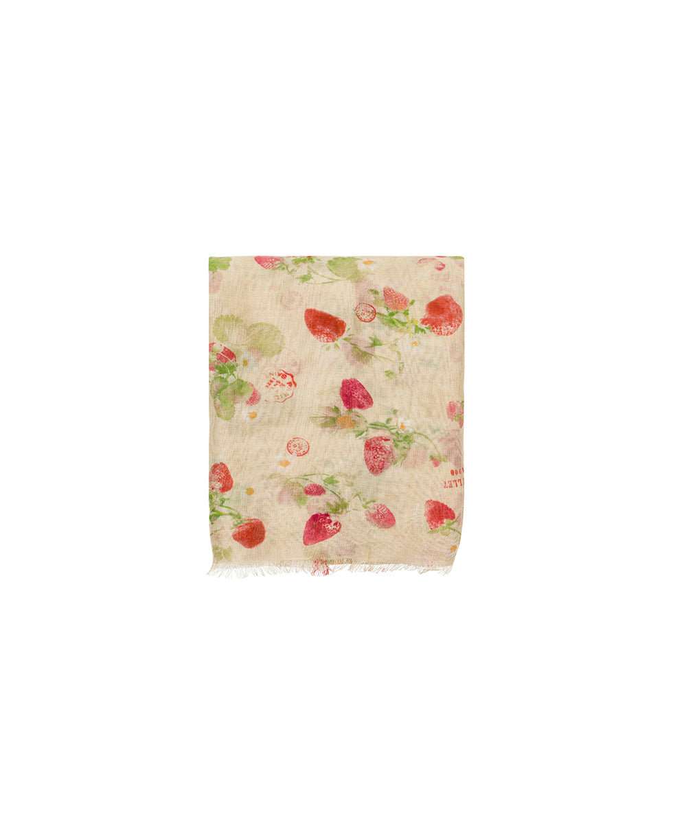 Female - Scarf - Parisian Strawberries - parchment strawberry - by Patricia Nash - View 7 of 12