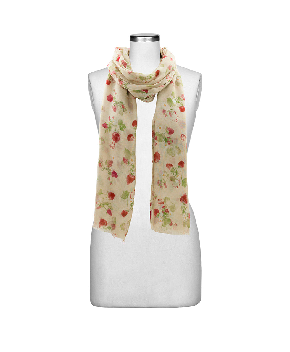 Female - Scarf - Parisian Strawberries - parchment strawberry - by Patricia Nash - View 9 of 12