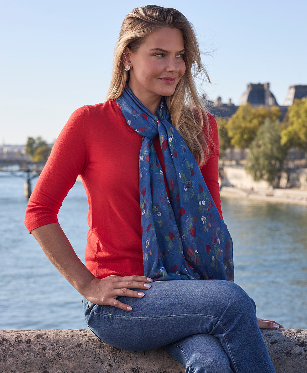 Female - Scarf - Parisian Strawberries - parchment strawberry - by Patricia Nash - View 5 of 12