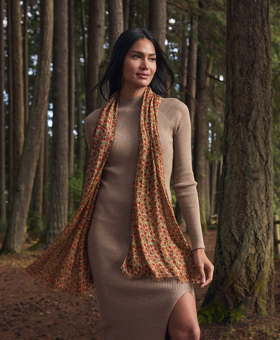 Female - Scarf | Scandi Antique | Scandi Antique Ochre - scandi antique ochre - by Patricia Nash - View 5 of 6