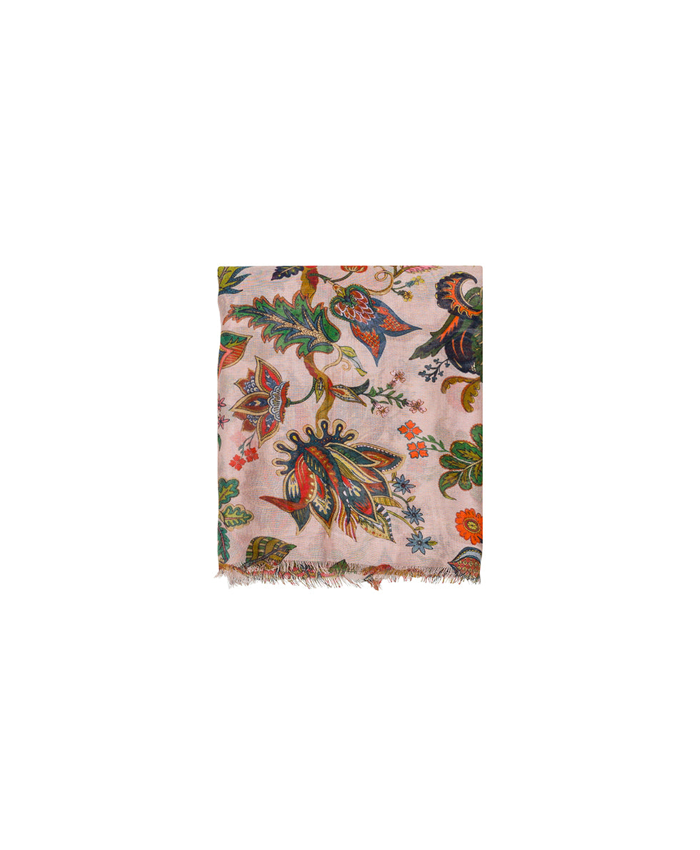 Female - Scarf | Danish Floral Tapestry  | Danish Floral Tapestry - danish floral tapestry - by Patricia Nash - View 2 of 3