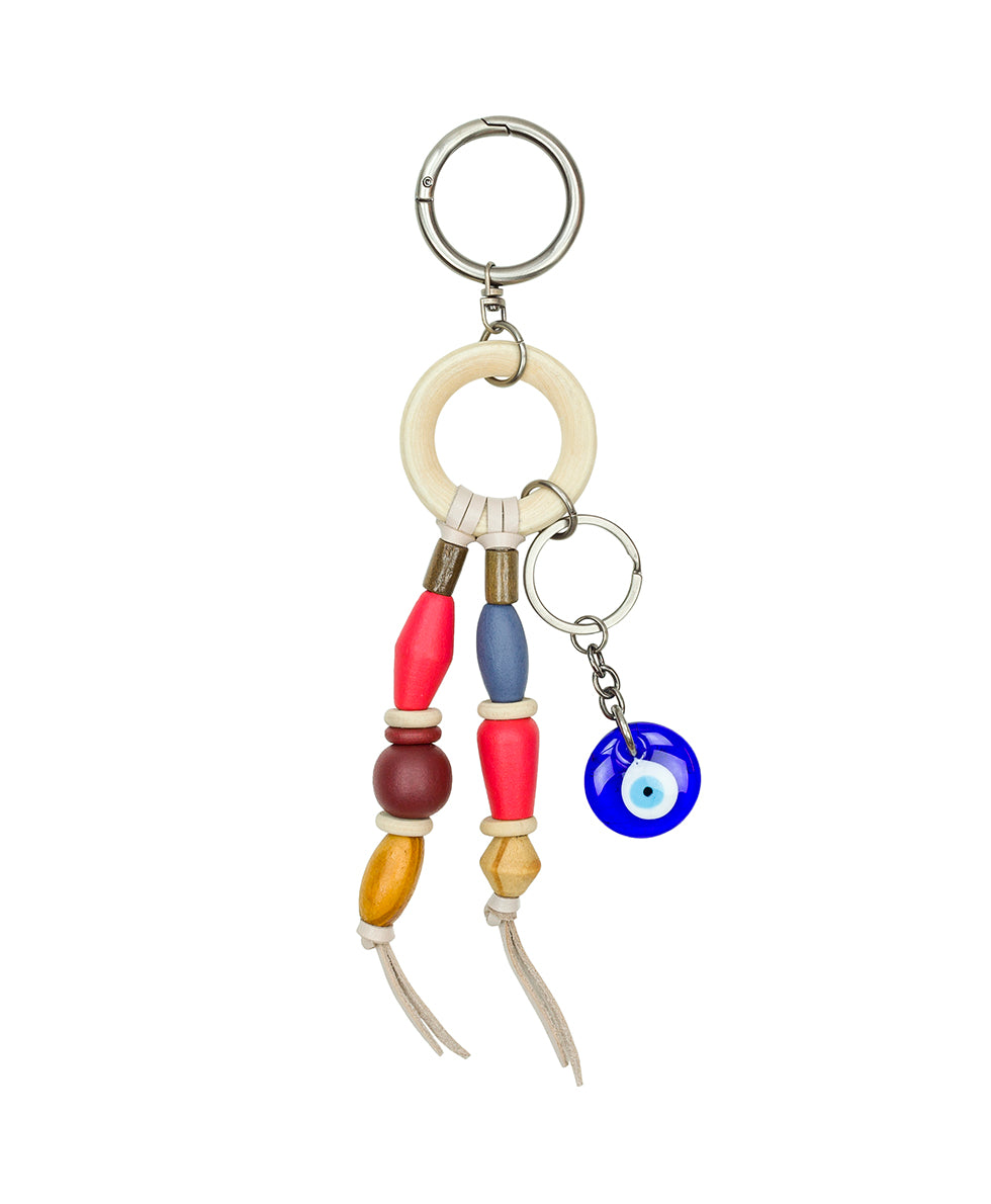 Female - Wooden Bead Key Fob - Brushed Nickel - brushed nickel - by Patricia Nash - View 1 of 2