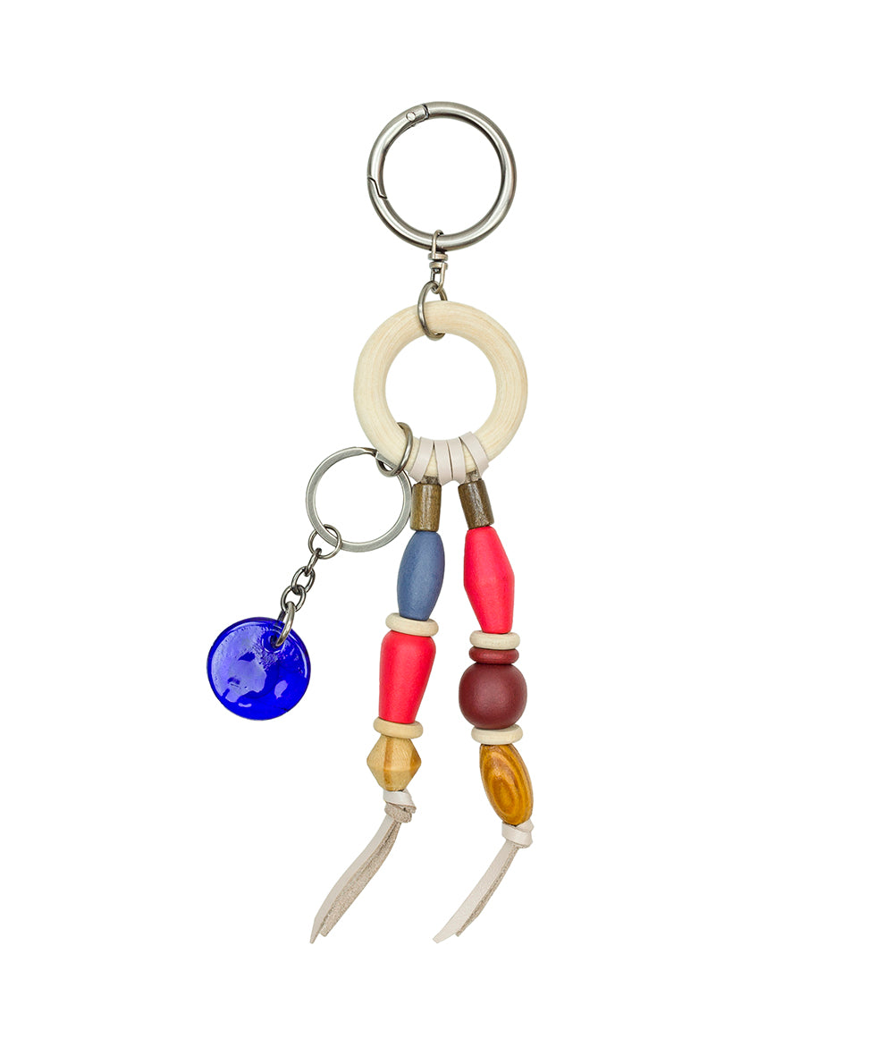 Female - Wooden Bead Key Fob - Brushed Nickel - brushed nickel - by Patricia Nash - View 2 of 2