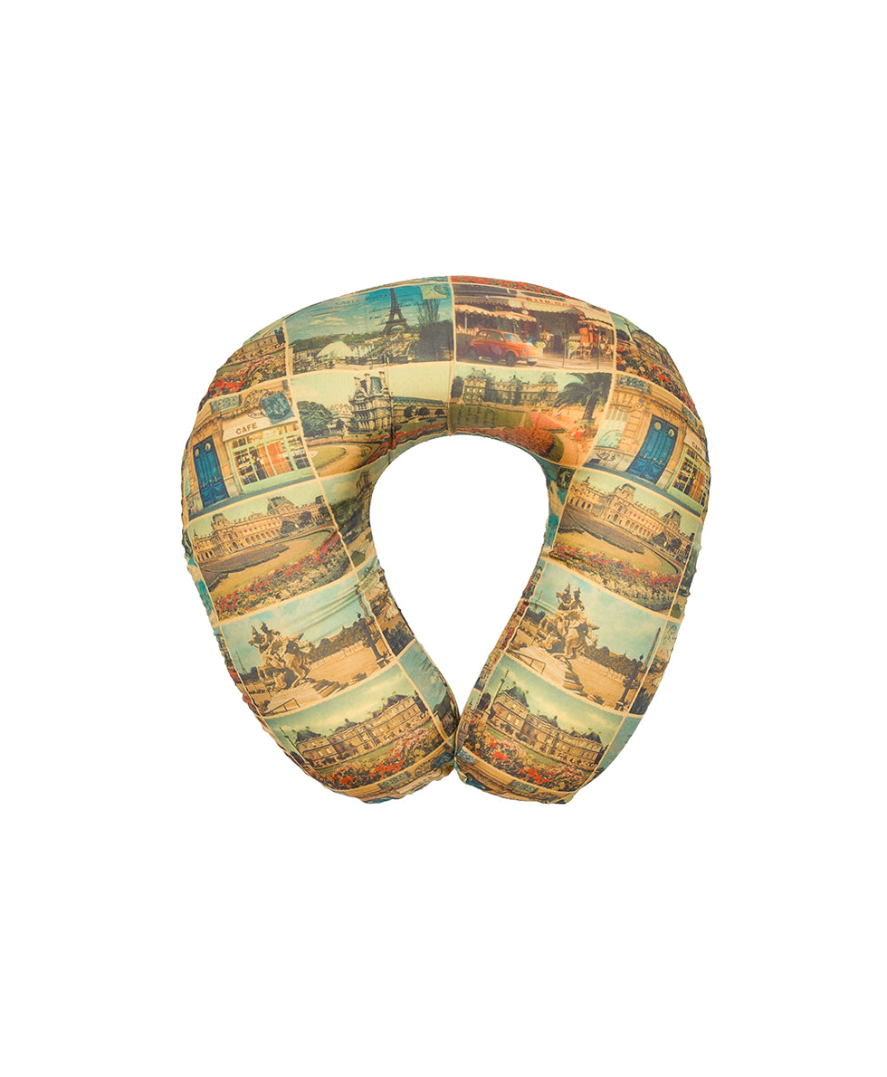 Female - Boxed Travel Pillow and Eye Mask Set - Woven Poly - Postcards From Paris - postcards from paris - by Patricia Nash - View 2 of 5