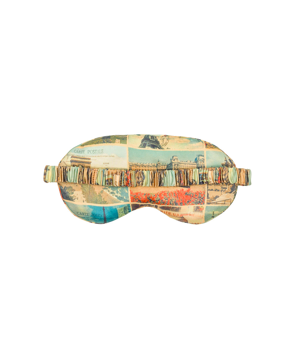 Female - Boxed Travel Pillow and Eye Mask Set - Woven Poly - Postcards From Paris - postcards from paris - by Patricia Nash - View 4 of 5
