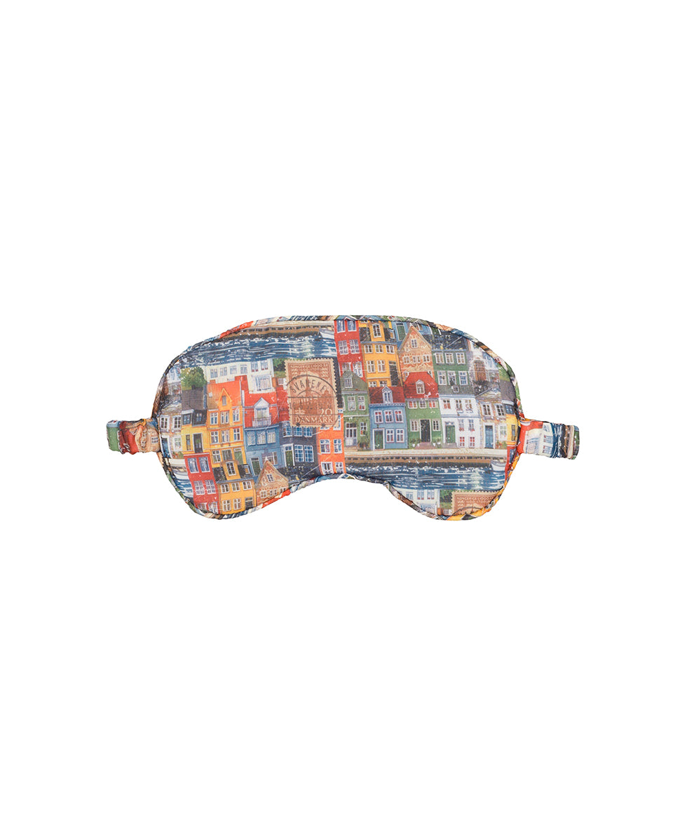 Female - Travel Pillow/Eye Mask | Homes Along The Coast of Bergen | Homes Along The Coast Of Bergen - homes along the coast of bergen - by Patricia Nash - View 3 of 5