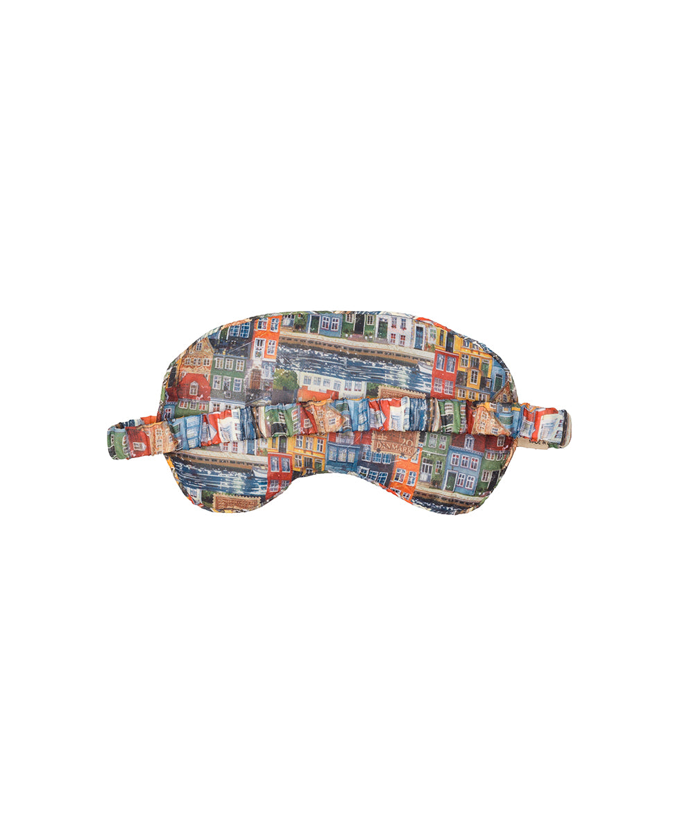 Female - Travel Pillow/Eye Mask | Homes Along The Coast of Bergen | Homes Along The Coast Of Bergen - homes along the coast of bergen - by Patricia Nash - View 4 of 5