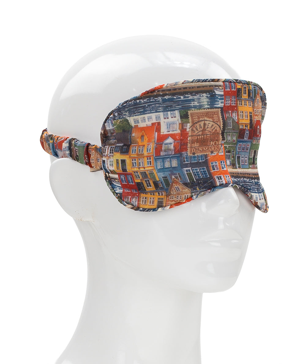 Female - Travel Pillow/Eye Mask | Homes Along The Coast of Bergen | Homes Along The Coast Of Bergen - homes along the coast of bergen - by Patricia Nash - View 5 of 5