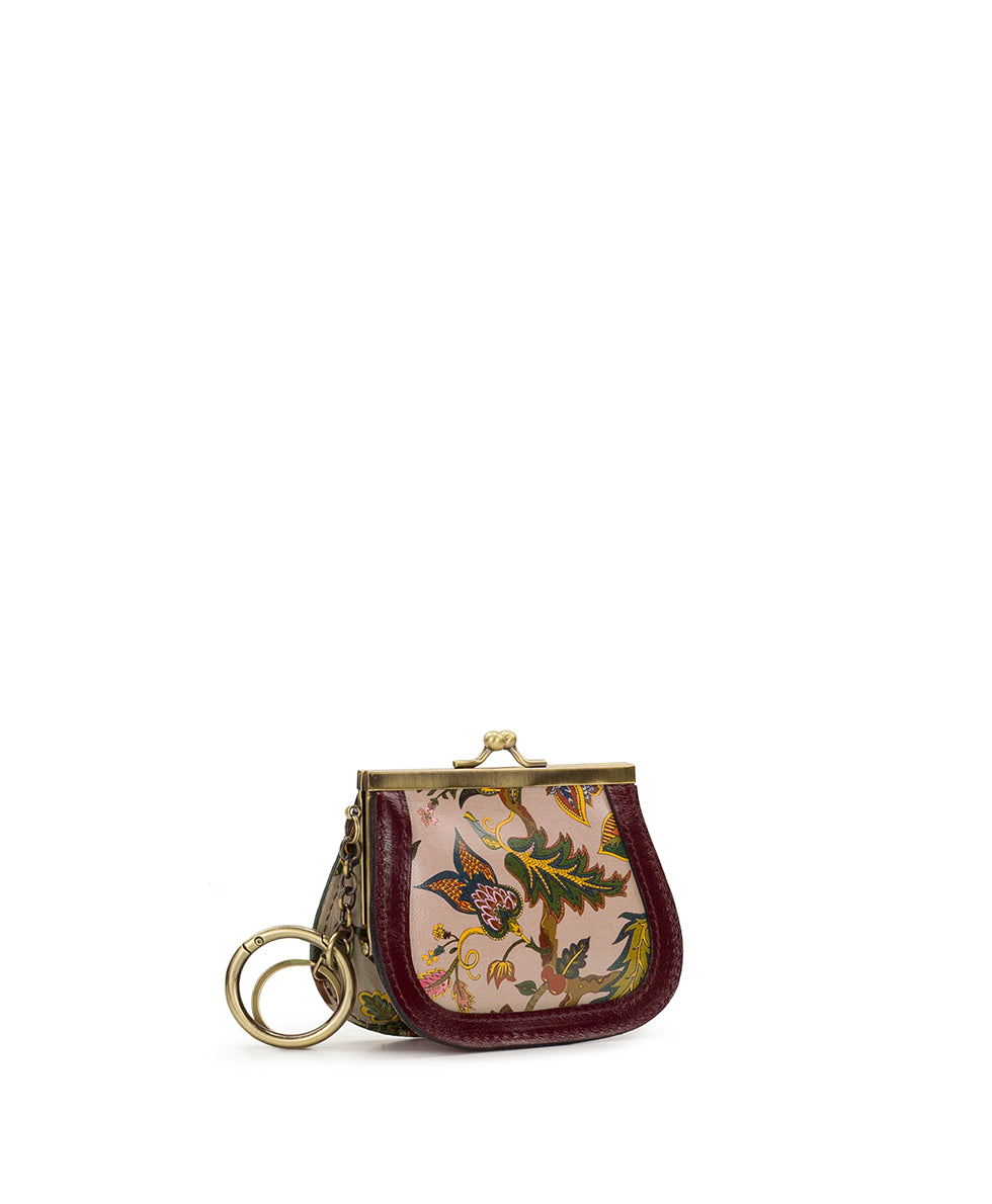 Female - Bella Coin Case | Danish Floral Tapestry  | Danish Floral Tapestry - danish floral tapestry - by Patricia Nash - View 3 of 4