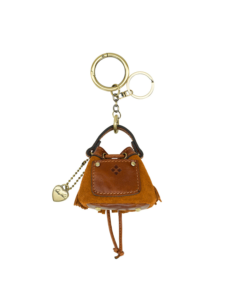 Female - Micro Elisa Bag Charm - Suede - cognac - by Patricia Nash - View 2 of 4